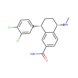 CN[C@H]1CC[C@@H](c2ccc(Cl)c(Cl)c2)c2cc(C(N)=O)ccc21 ZINC000028571558