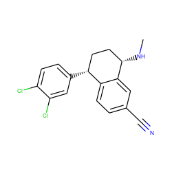 CN[C@H]1CC[C@@H](c2ccc(Cl)c(Cl)c2)c2ccc(C#N)cc21 ZINC000028571388