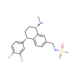 CN[C@H]1CC[C@@H](c2ccc(Cl)c(Cl)c2)c2ccc(CNS(C)(=O)=O)cc21 ZINC000028571532