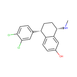 CN[C@H]1CC[C@@H](c2ccc(Cl)c(Cl)c2)c2ccc(O)cc21 ZINC000028571473