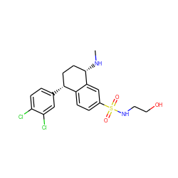 CN[C@H]1CC[C@@H](c2ccc(Cl)c(Cl)c2)c2ccc(S(=O)(=O)NCCO)cc21 ZINC000028570459