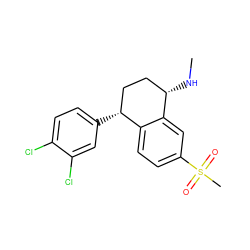 CN[C@H]1CC[C@@H](c2ccc(Cl)c(Cl)c2)c2ccc(S(C)(=O)=O)cc21 ZINC000028571369