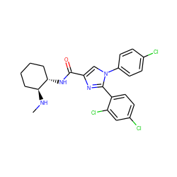 CN[C@H]1CCCC[C@@H]1NC(=O)c1cn(-c2ccc(Cl)cc2)c(-c2ccc(Cl)cc2Cl)n1 ZINC000028702488