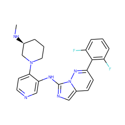 CN[C@H]1CCCN(c2ccncc2Nc2ncc3ccc(-c4c(F)cccc4F)nn23)C1 ZINC000142910156