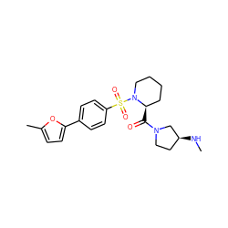 CN[C@H]1CCN(C(=O)[C@@H]2CCCCN2S(=O)(=O)c2ccc(-c3ccc(C)o3)cc2)C1 ZINC000040919004