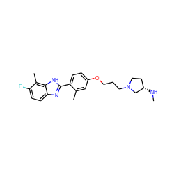 CN[C@H]1CCN(CCCOc2ccc(-c3nc4ccc(F)c(C)c4[nH]3)c(C)c2)C1 ZINC000049088893