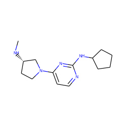 CN[C@H]1CCN(c2ccnc(NC3CCCC3)n2)C1 ZINC000116600657