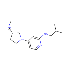 CN[C@H]1CCN(c2ccnc(NCC(C)C)c2)C1 ZINC000114701287