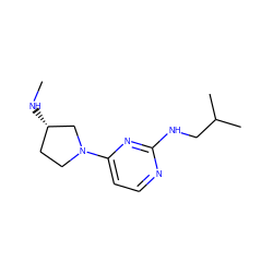 CN[C@H]1CCN(c2ccnc(NCC(C)C)n2)C1 ZINC000114700002