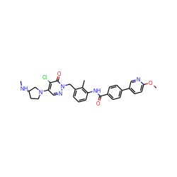 CN[C@H]1CCN(c2cnn(Cc3cccc(NC(=O)c4ccc(-c5ccc(OC)nc5)cc4)c3C)c(=O)c2Cl)C1 ZINC000044418722