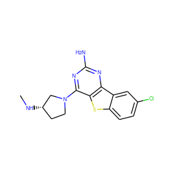 CN[C@H]1CCN(c2nc(N)nc3c2sc2ccc(Cl)cc23)C1 ZINC000073166146