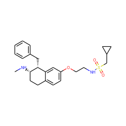 CN[C@H]1CCc2ccc(OCCNS(=O)(=O)CC3CC3)cc2[C@H]1Cc1ccccc1 ZINC000088260775