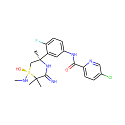 CN[S@]1(O)C[C@@](C)(c2cc(NC(=O)c3ccc(Cl)cn3)ccc2F)NC(=N)C1(C)C ZINC001772583116