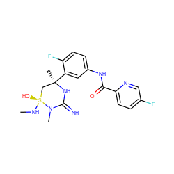 CN[S@]1(O)C[C@@](C)(c2cc(NC(=O)c3ccc(F)cn3)ccc2F)NC(=N)N1C ZINC001772633492