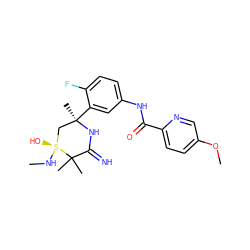 CN[S@]1(O)C[C@@](C)(c2cc(NC(=O)c3ccc(OC)cn3)ccc2F)NC(=N)C1(C)C ZINC001772643919