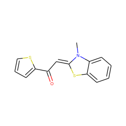 CN1/C(=C/C(=O)c2cccs2)Sc2ccccc21 ZINC000004746671