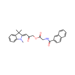 CN1/C(=C\C(=O)COC(=O)CNC(=O)c2ccc3ccccc3c2)C(C)(C)c2ccccc21 ZINC000032945177