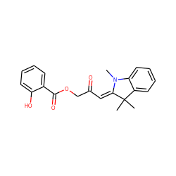 CN1/C(=C\C(=O)COC(=O)c2ccccc2O)C(C)(C)c2ccccc21 ZINC000018099193