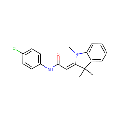 CN1/C(=C\C(=O)Nc2ccc(Cl)cc2)C(C)(C)c2ccccc21 ZINC000032690862