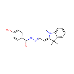 CN1/C(=C\C=N\NC(=O)c2ccc(O)cc2)C(C)(C)c2ccccc21 ZINC000012488975