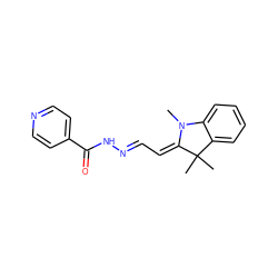 CN1/C(=C\C=N\NC(=O)c2ccncc2)C(C)(C)c2ccccc21 ZINC000012512845