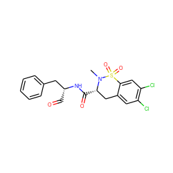 CN1[C@@H](C(=O)N[C@H](C=O)Cc2ccccc2)Cc2cc(Cl)c(Cl)cc2S1(=O)=O ZINC000013864471