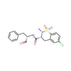 CN1[C@@H](C(=O)N[C@H](C=O)Cc2ccccc2)Cc2cc(Cl)ccc2S1(=O)=O ZINC000013864475