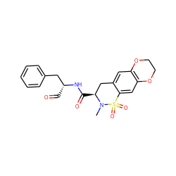 CN1[C@@H](C(=O)N[C@H](C=O)Cc2ccccc2)Cc2cc3c(cc2S1(=O)=O)OCCO3 ZINC000013864479