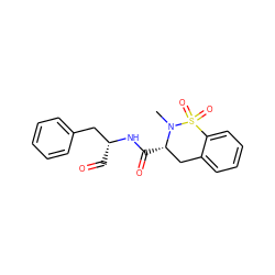 CN1[C@@H](C(=O)N[C@H](C=O)Cc2ccccc2)Cc2ccccc2S1(=O)=O ZINC000013864467