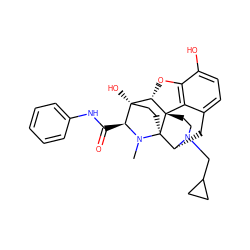 CN1[C@@H](C(=O)Nc2ccccc2)[C@]2(O)CC[C@]13[C@H]1Cc4ccc(O)c5c4[C@@]3(CCN1CC1CC1)[C@H]2O5 ZINC000096924002