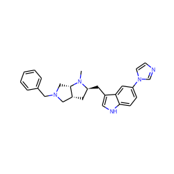 CN1[C@@H](Cc2c[nH]c3ccc(-n4ccnc4)cc23)C[C@@H]2CN(Cc3ccccc3)C[C@@H]21 ZINC000026567832