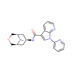 CN1[C@@H]2COC[C@H]1C[C@@H](NC(=O)c1cn(-c3ccccn3)c3ncccc13)C2 ZINC001772607255