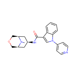 CN1[C@@H]2COC[C@H]1C[C@@H](NC(=O)c1cn(-c3ccncc3)c3ccccc13)C2 ZINC001772649875