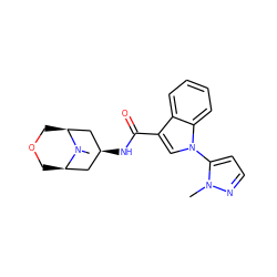 CN1[C@@H]2COC[C@H]1C[C@@H](NC(=O)c1cn(-c3ccnn3C)c3ccccc13)C2 ZINC001772656406