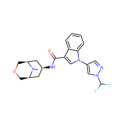 CN1[C@@H]2COC[C@H]1C[C@@H](NC(=O)c1cn(-c3cnn(C(F)F)c3)c3ccccc13)C2 ZINC001772620934