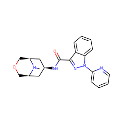 CN1[C@@H]2COC[C@H]1C[C@@H](NC(=O)c1nn(-c3ccccn3)c3ccccc13)C2 ZINC001772573153