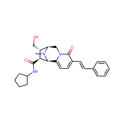 CN1[C@@H]2Cn3c(ccc(/C=C/c4ccccc4)c3=O)[C@H]1[C@@H](C(=O)NC1CCCC1)[C@@H]2CO ZINC000095797401