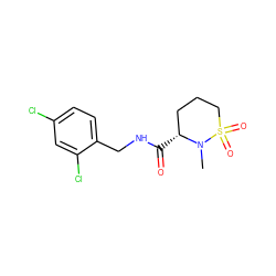 CN1[C@H](C(=O)NCc2ccc(Cl)cc2Cl)CCCS1(=O)=O ZINC000095565186