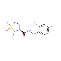 CN1[C@H](C(=O)NCc2ccc(Cl)cc2Cl)CCS1(=O)=O ZINC000095565365