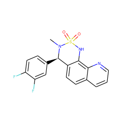 CN1[C@H](c2ccc(F)c(F)c2)c2ccc3cccnc3c2NS1(=O)=O ZINC000201590763