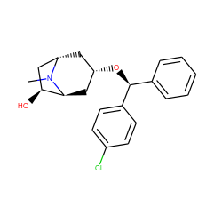 CN1[C@H]2C[C@@H](O[C@@H](c3ccccc3)c3ccc(Cl)cc3)C[C@H]1C[C@@H]2O ZINC000169349808