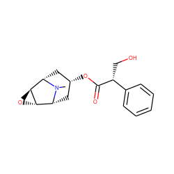 CN1[C@H]2C[C@H](OC(=O)[C@H](CO)c3ccccc3)C[C@@H]1[C@@H]1O[C@H]12 ZINC000100196329