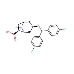 CN1[C@H]2C[C@H](OC(c3ccc(F)cc3)c3ccc(F)cc3)C[C@H]1C[C@@H]2C(=O)O ZINC000100881234