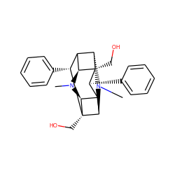 CN1[C@H]2C3[C@@H]4N(C)[C@@H]5C([C@H]1[C@]5(CO)[C@@H]3c1ccccc1)[C@H](c1ccccc1)[C@@]24CO ZINC000101085572