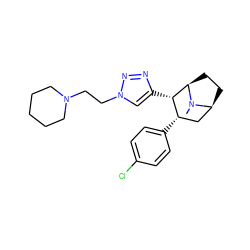 CN1[C@H]2CC[C@@H]1[C@@H](c1cn(CCN3CCCCC3)nn1)[C@@H](c1ccc(Cl)cc1)C2 ZINC000040974071