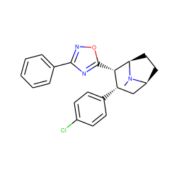 CN1[C@H]2CC[C@@H]1[C@@H](c1nc(-c3ccccc3)no1)[C@@H](c1ccc(Cl)cc1)C2 ZINC000013743088