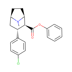 CN1[C@H]2CC[C@@H]1C[C@@H](c1ccc(Cl)cc1)[C@@H]2C(=O)Oc1ccccc1 ZINC000026500698