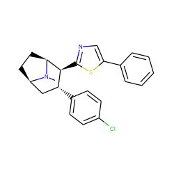 CN1[C@H]2CC[C@@H]1C[C@@H](c1ccc(Cl)cc1)[C@@H]2c1ncc(-c2ccccc2)s1 ZINC000026670353