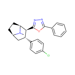 CN1[C@H]2CC[C@@H]1C[C@@H](c1ccc(Cl)cc1)[C@@H]2c1nnc(-c2ccccc2)o1 ZINC000026655717