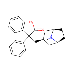 CN1[C@H]2CC[C@@H]1C[C@H](CC(C(=O)O)(c1ccccc1)c1ccccc1)C2 ZINC000103232168